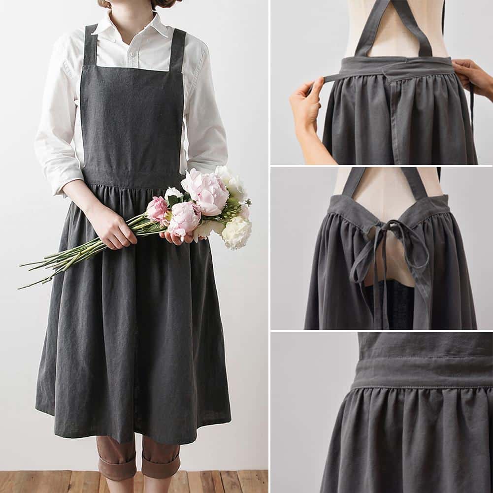 Robe Tablier Élégante en Lin – Image 3