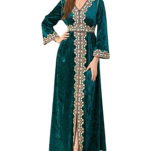 Robe Marocaine en Velours Satiné