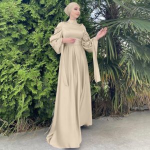 Robe Marocaine Beige Satinée