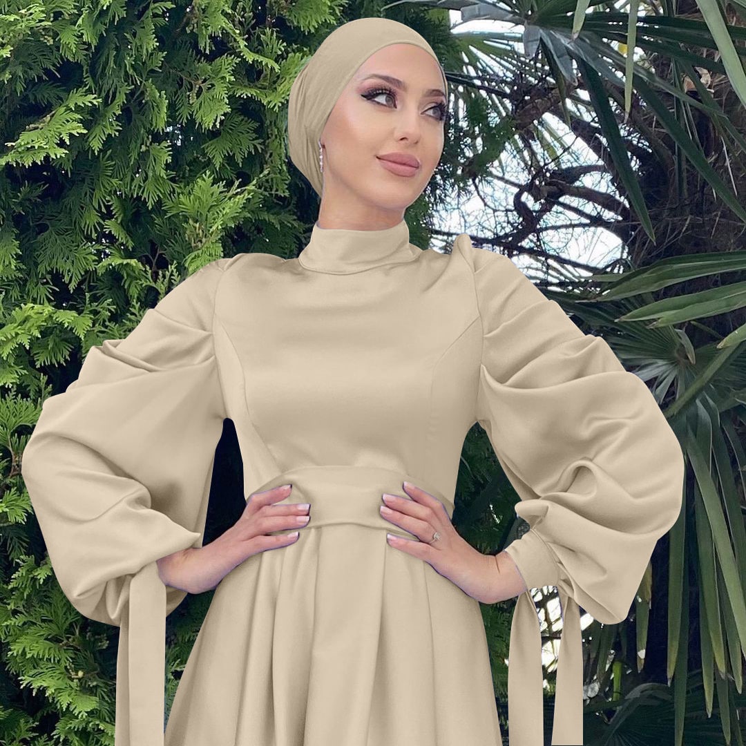Robe Marocaine Beige Satinée