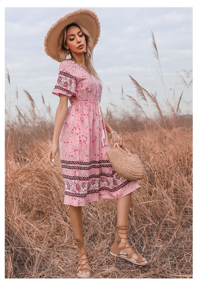 Robe Bohème Chic Mi-longue