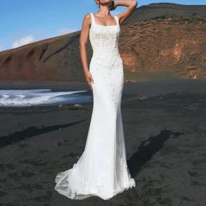 Robe de Mariée Col Carré