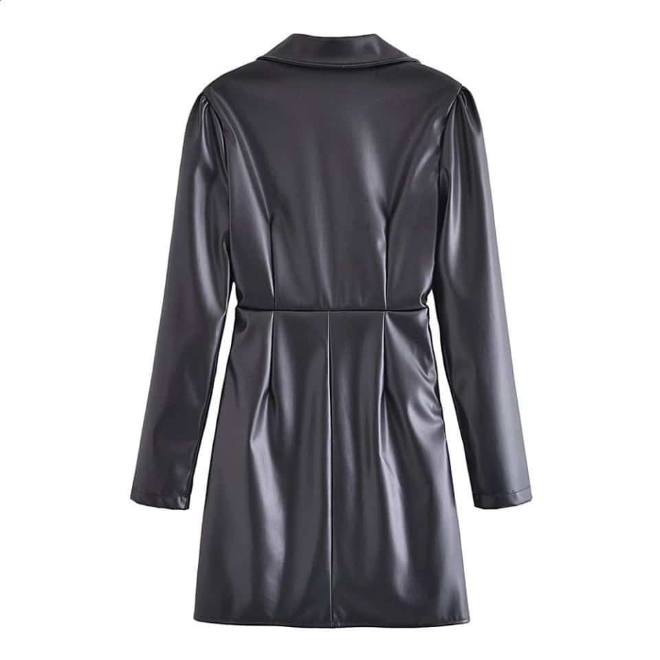 Robe Chemise Simili Cuir