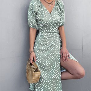 Robe Midi Décontractée en Mousseline de Soie