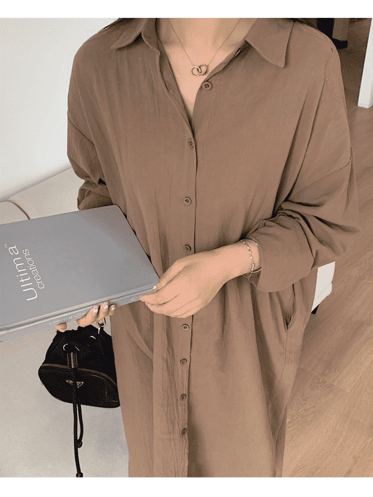 Robe Chemise Longue de Soirée en Coton – Image 4