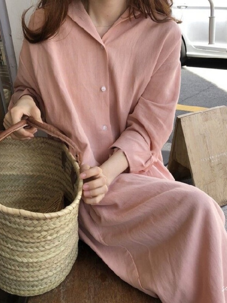 Robe Chemise Longue de Soirée en Coton – Image 3