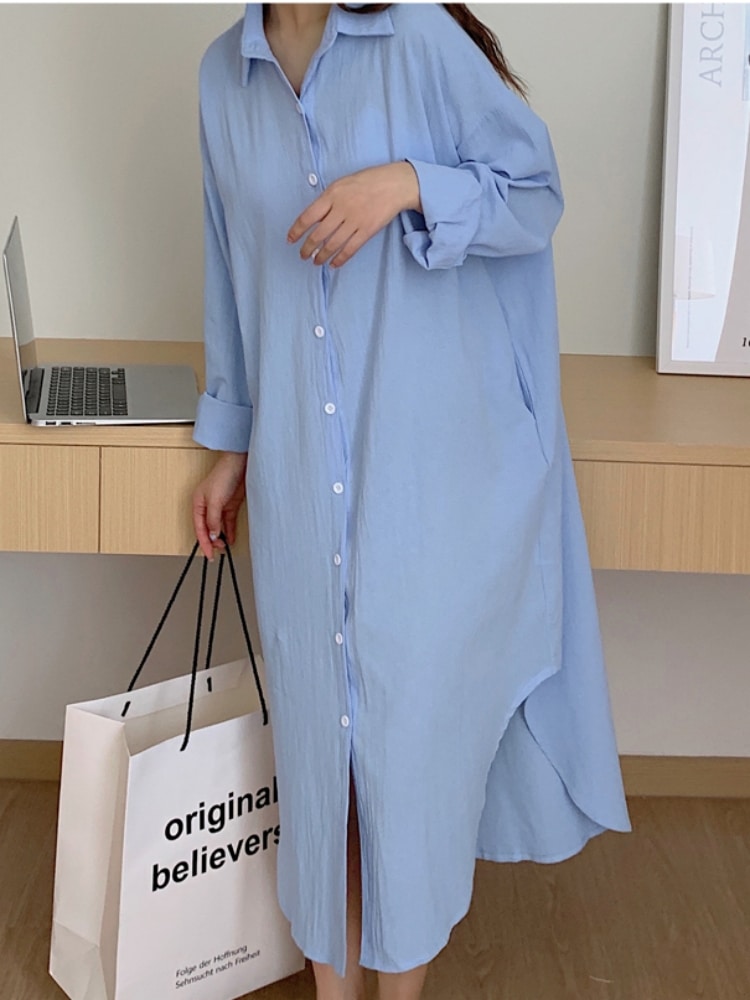 Robe Chemise Longue de Soirée en Coton – Image 5