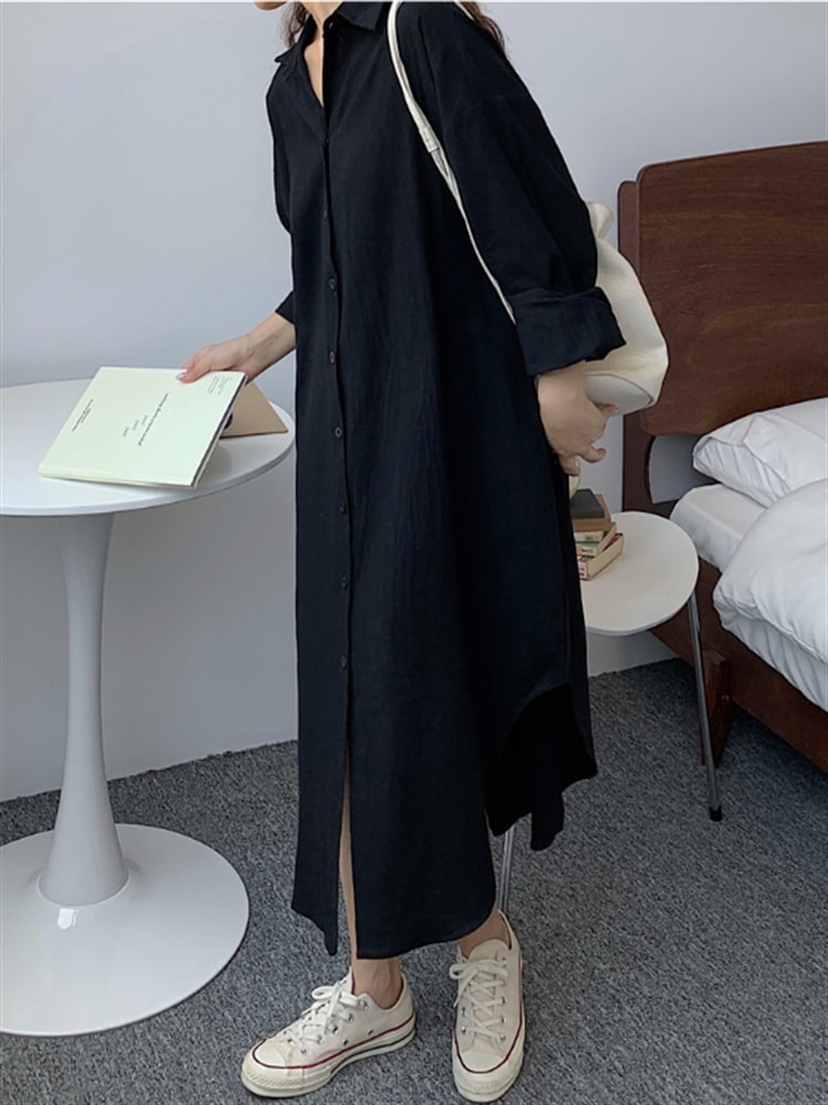 Robe Chemise Longue de Soirée en Coton – Image 7