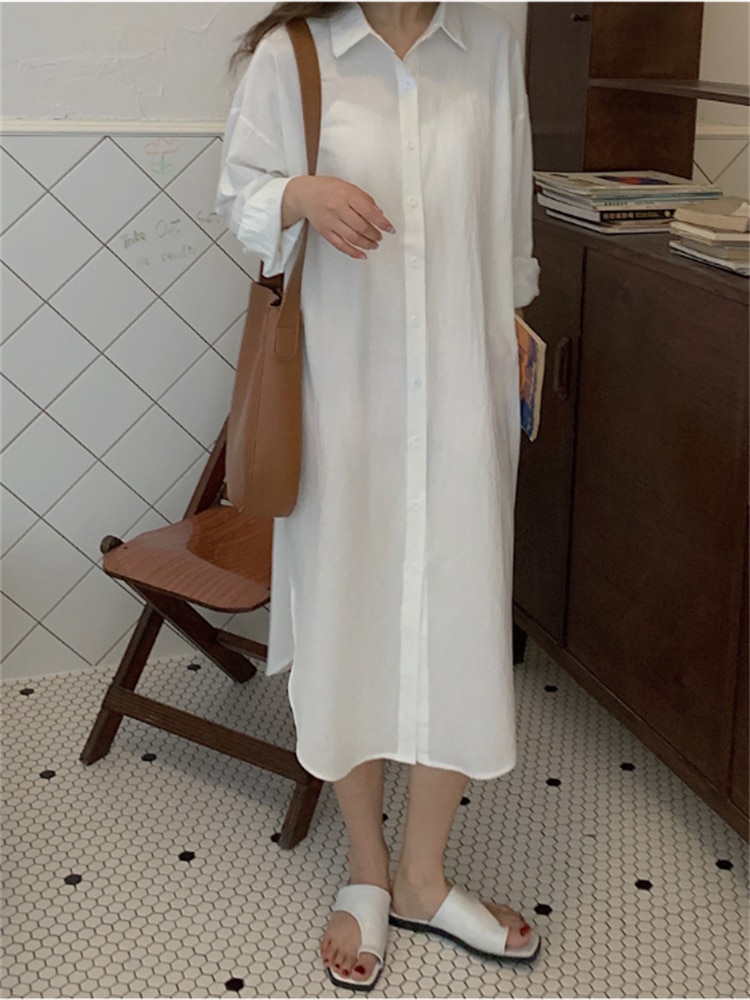 Robe Chemise Longue de Soirée en Coton – Image 6