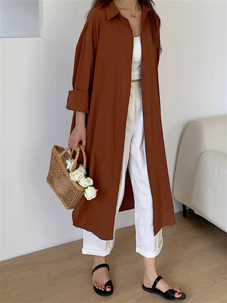Robe Chemise Longue de Soirée en Coton – Image 8