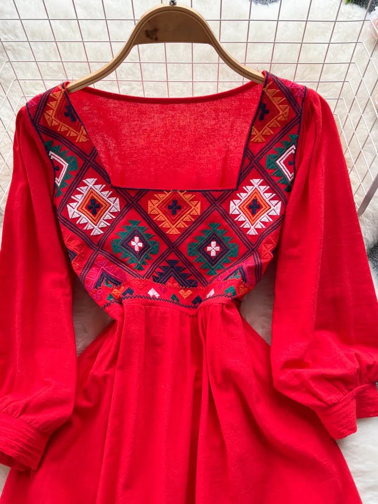 Robe Kabyle Rouge en Coton