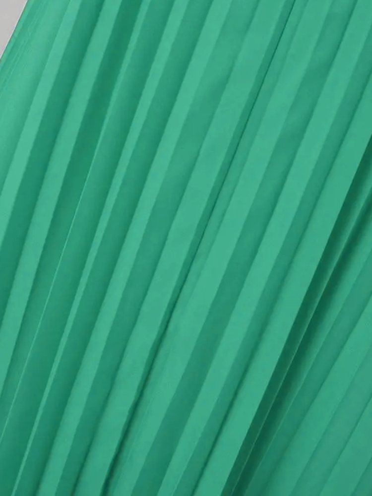 Robe Plissée Verte