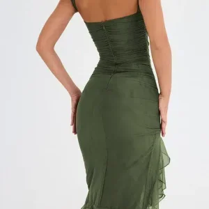 Robe Dos Nu Moulante à Volants