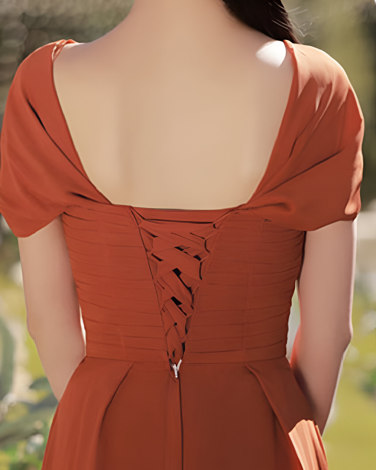 Robe Demoiselle d’Honneur Terracotta pour Mariage – Image 4