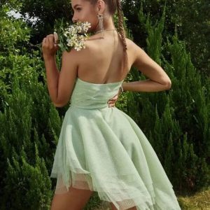 Robe de Cocktail Vert Sauge