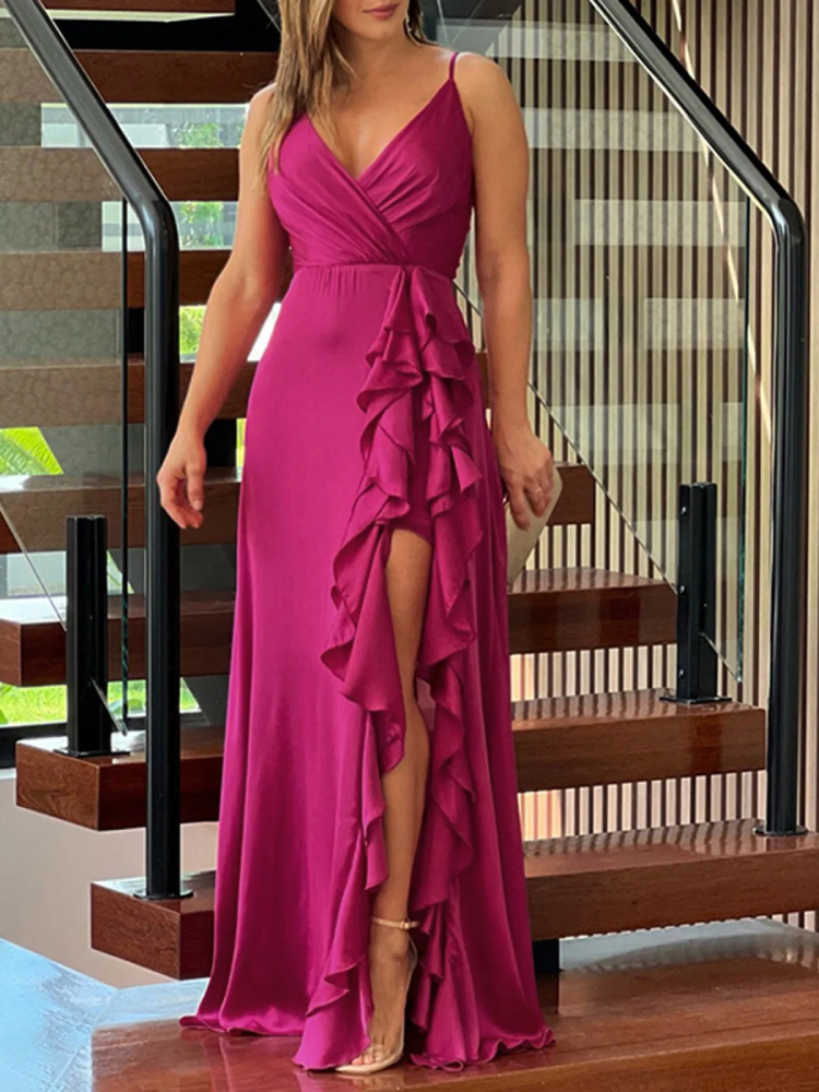 Robe de Demoiselle d’Honneur Rose Fuchsia