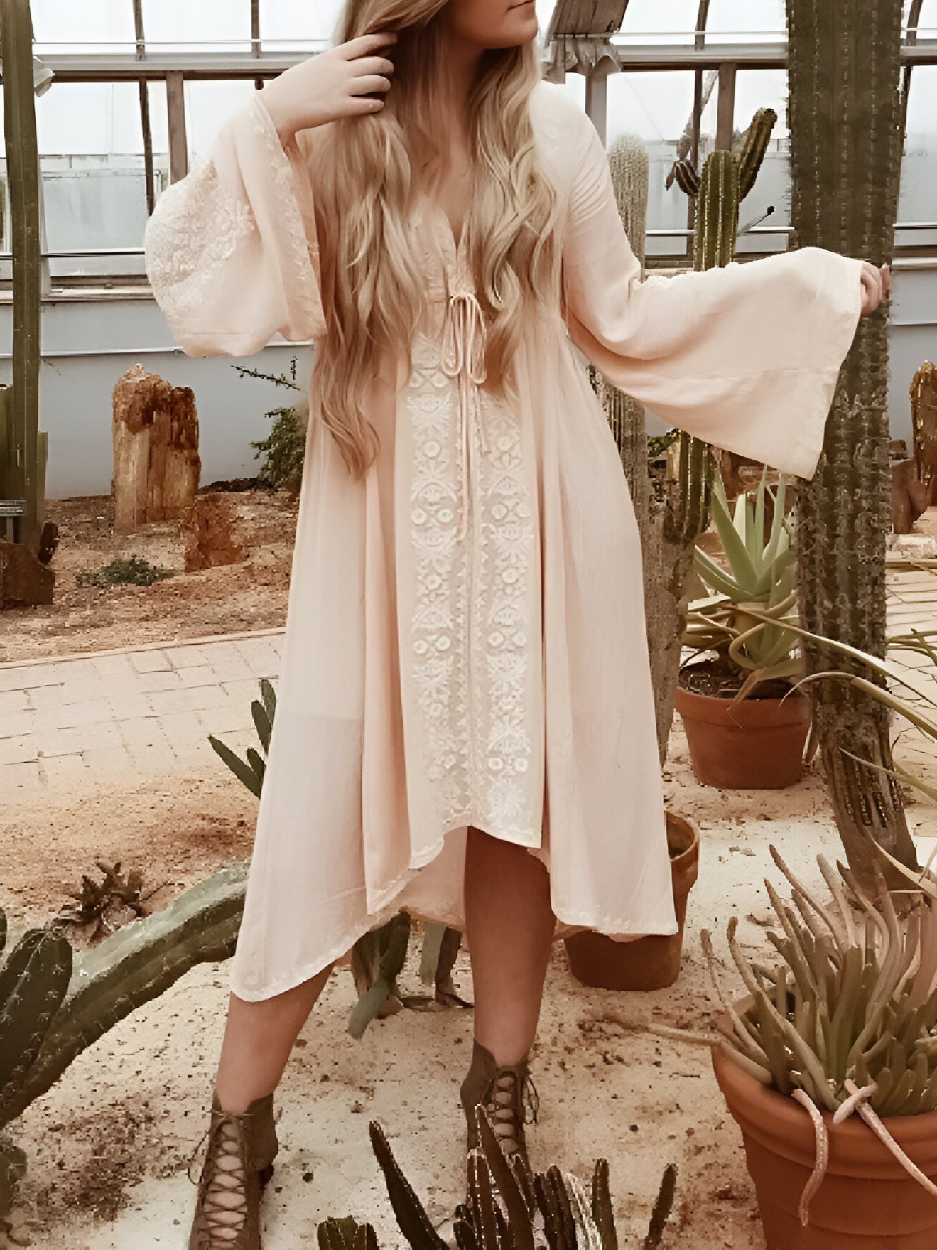Robe Hippie Bohème Chic à Manches Longues