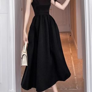 Robe Trapèze Noire Longue