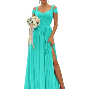 Robe de Cocktail Bleu Turquoise