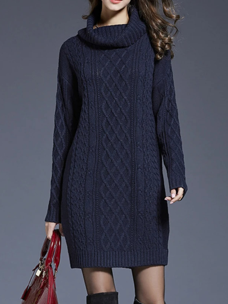 Robe Pull Col Roulé