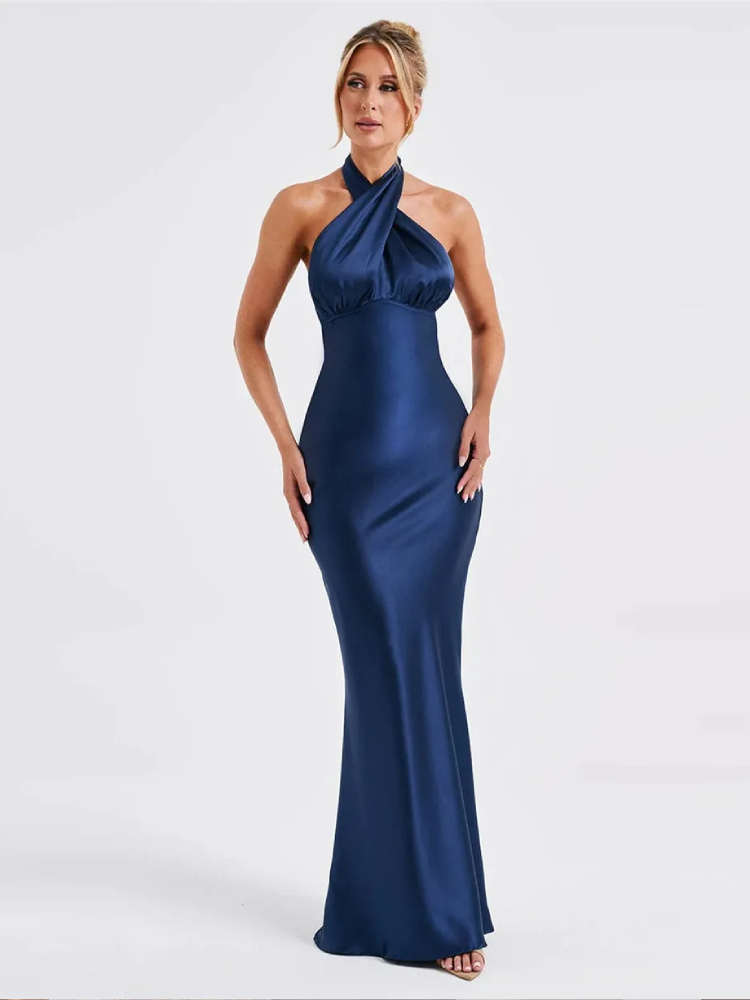 Robe Sirène Chic pour Soirée avec Noeud à l&rsquo;Arrière