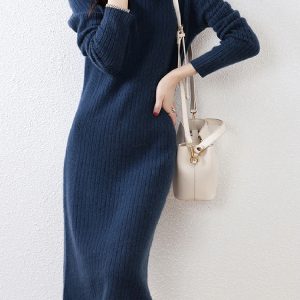 Robe en Laine Bleu Marine