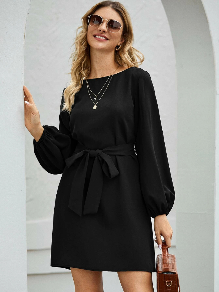 Robe Col Bateau Noire