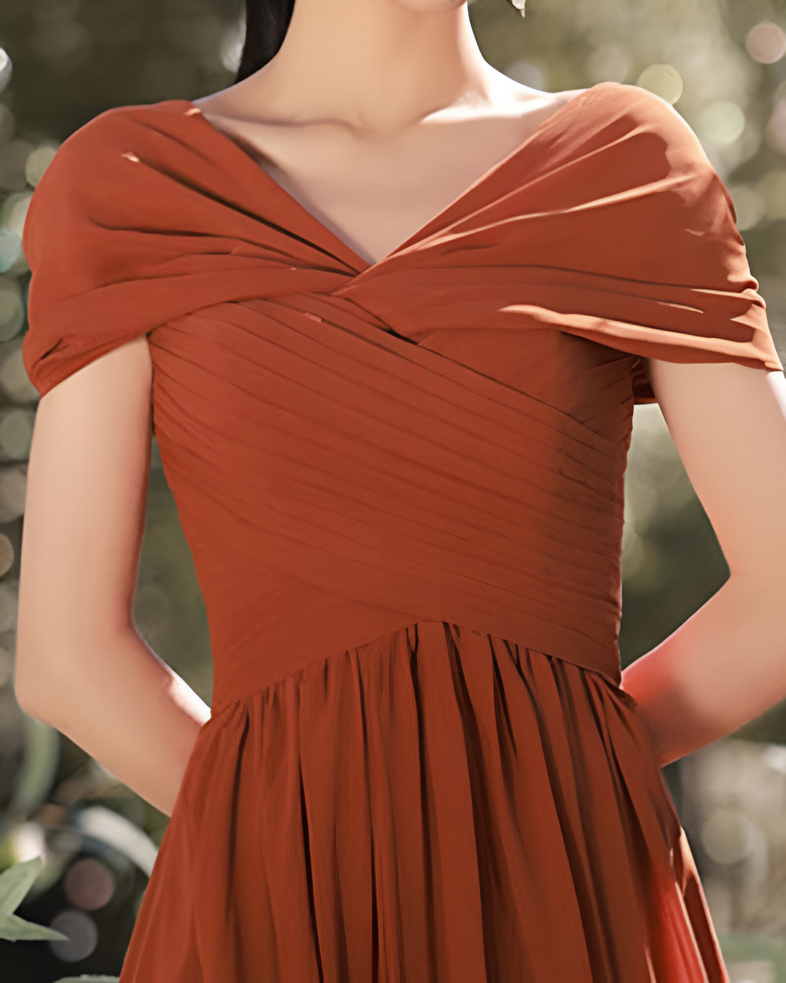 Robe Demoiselle d’Honneur Terracotta pour Mariage – Image 3