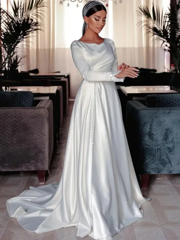 Robe d&rsquo;Hiver pour Mariée à Manches Longues