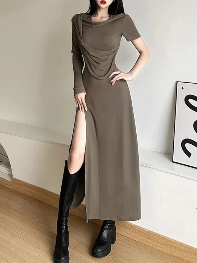 Robe Kaki Asymétrique