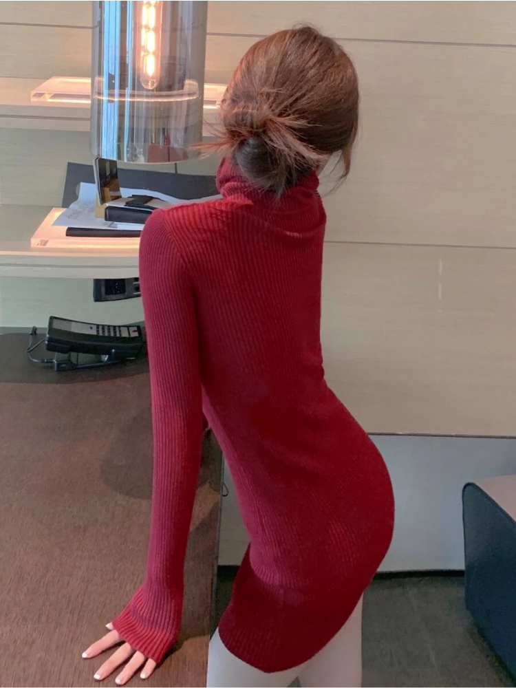 Robe Pull Rouge Sexy – Image 5