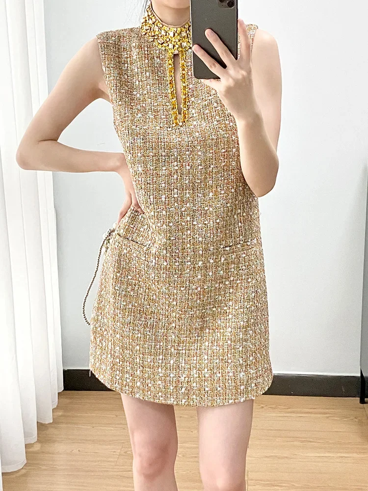 Robe en Tweed Beige