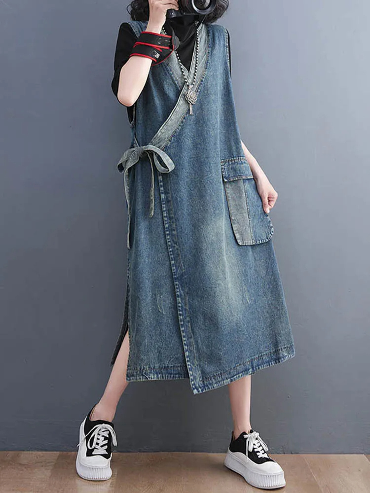 Robe Tablier en Jean pour Femme