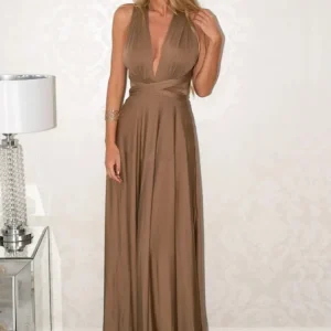 Robe de Demoiselle d&rsquo;Honneur Kaki