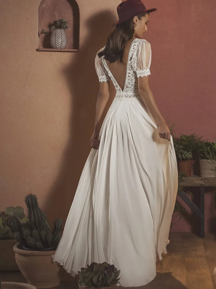 Robe de Mariée Empire Style Bohème