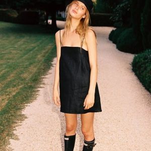 Robe Dos Nu en Lin Noire