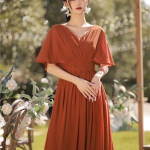 Robe Longue Rouille Terracotta