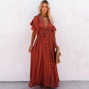 Robe Été Terracotta Longue