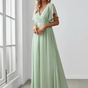 Robe pour Cocktail de Mariage Vert Sauge