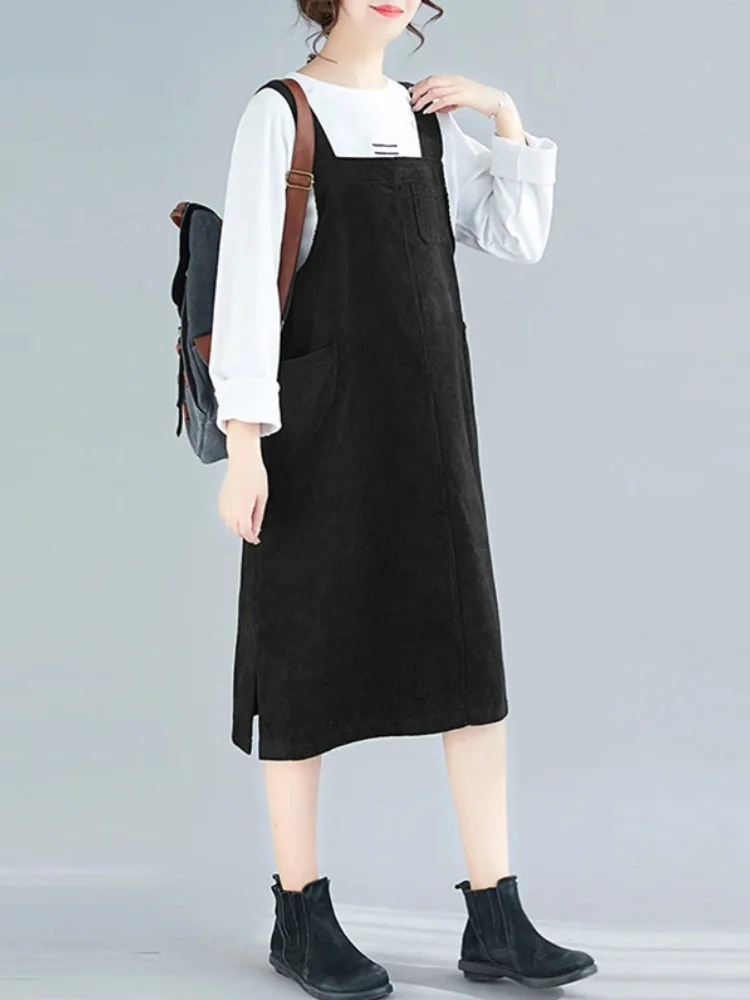 Robe Salopette en Velours Côtelé