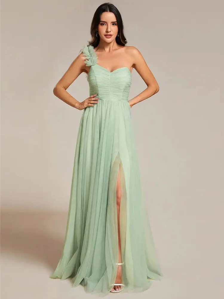Robe Longue Vert Sauge pour Invitée de Mariage – Image 3