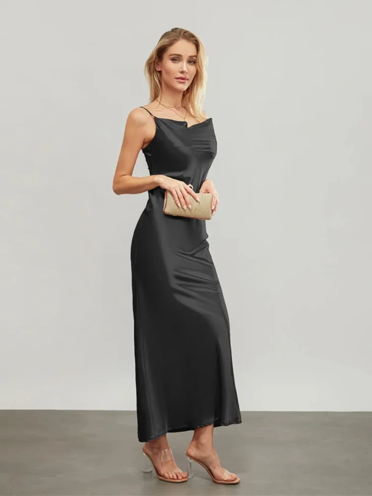 Robe en Soie Noire – Image 3