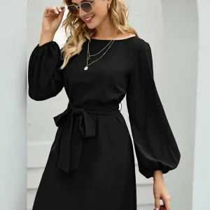 Robe Col Bateau Noire