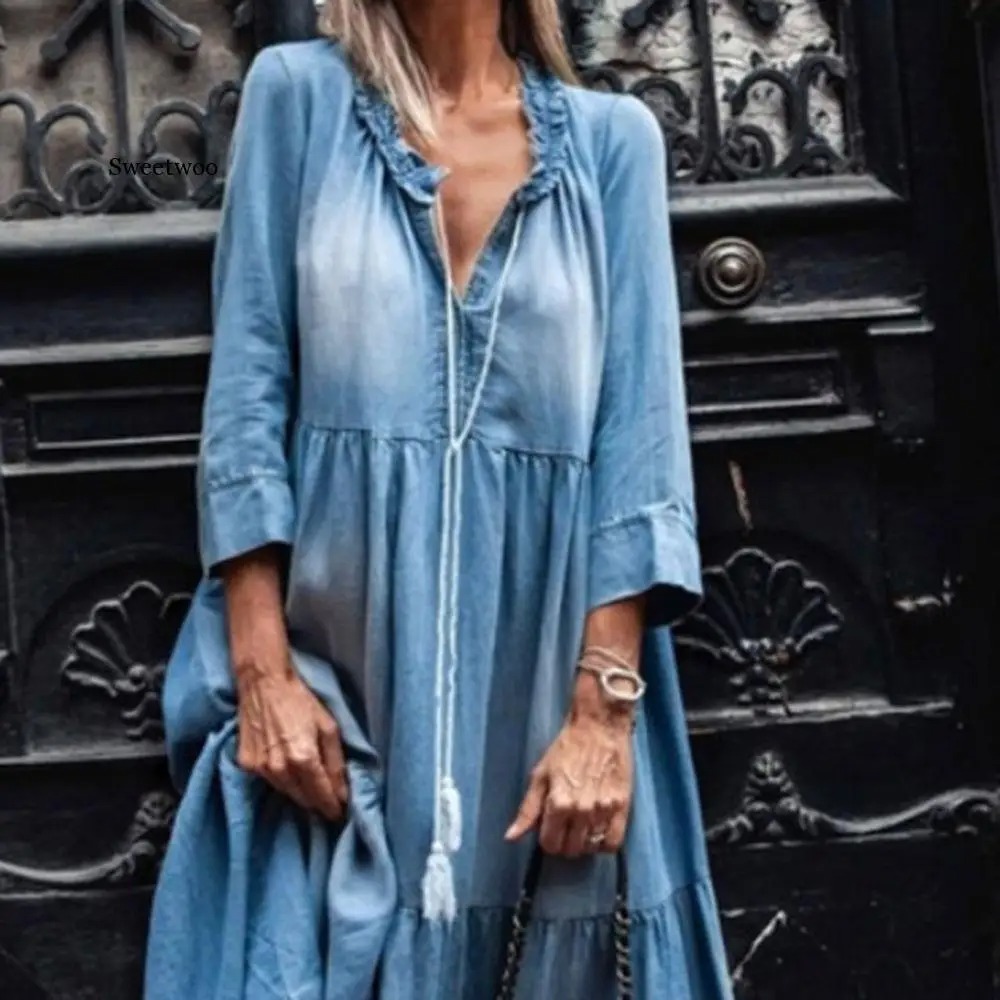 Robe Bohème Légère en Denim