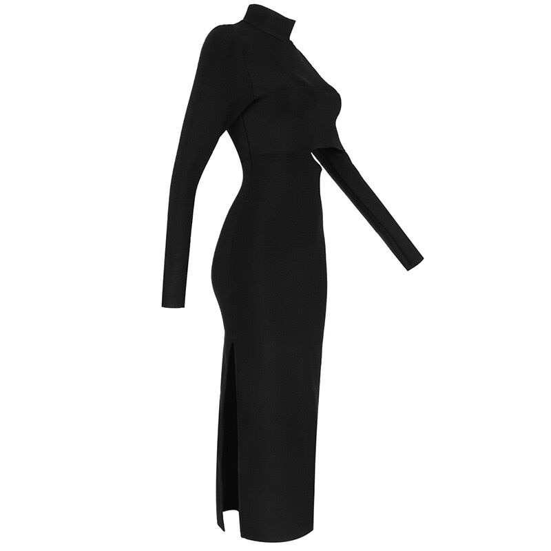 Robe Col Montant Noire