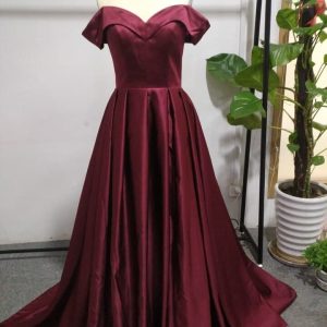 Robe Col Bateau Bordeaux