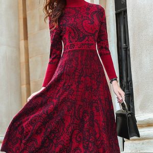 Robe Longue Col Montant