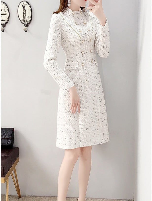 Robe en Tweed Blanche