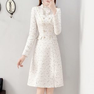 Robe en Tweed Blanche