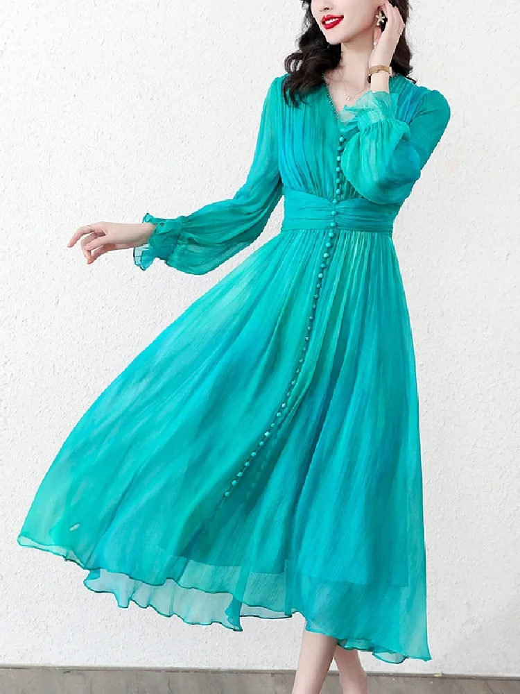 Robe Turquoise Chic Mi-Longue – Image 5